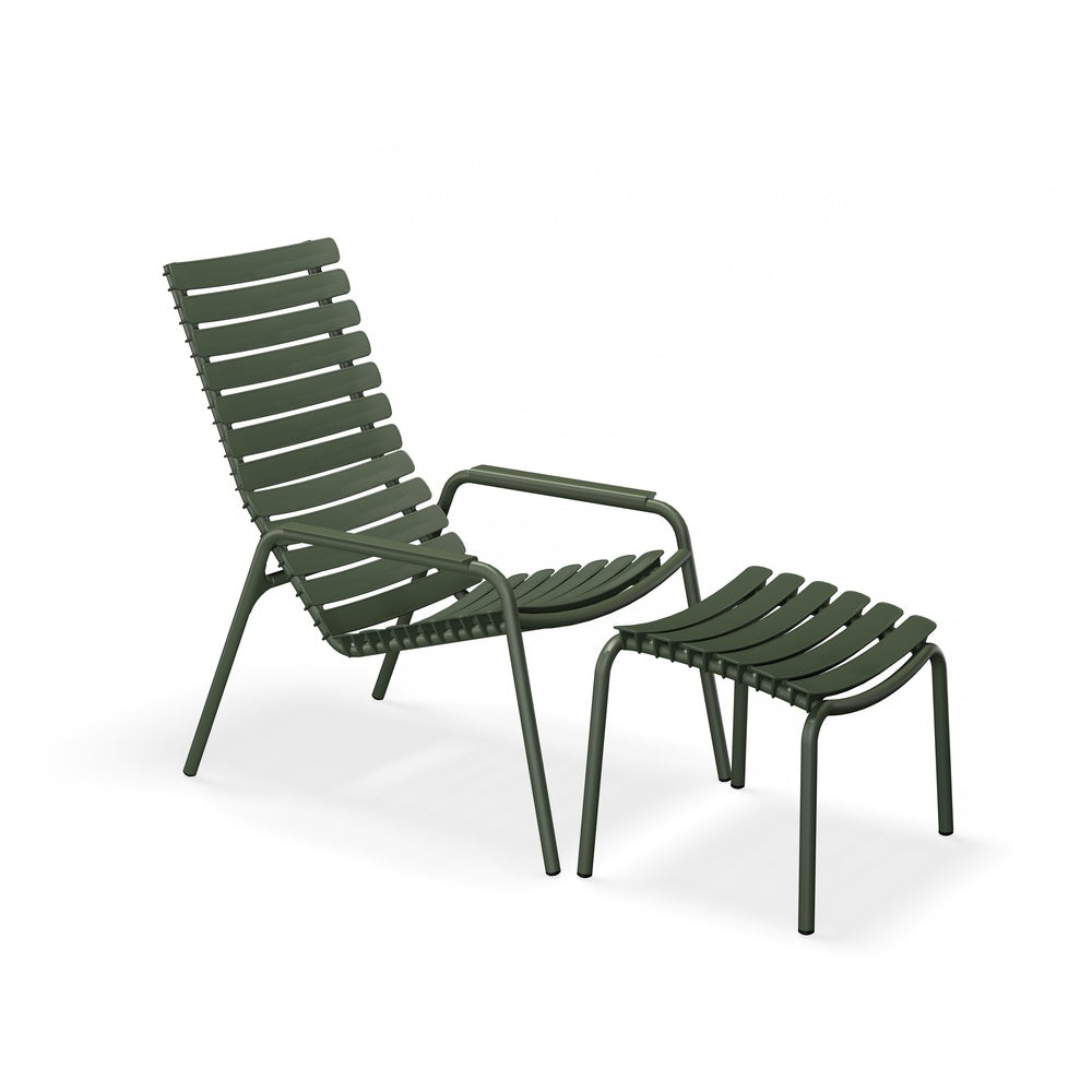 Reclips Lounge Chair - Monoolive Green, Armrest - Olive Green, Set of 2