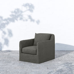 Dade Outdoor Swivel Chair Charcoal