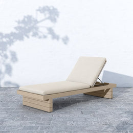 Leroy Outdoor Chaise - Washed Brown & Sand