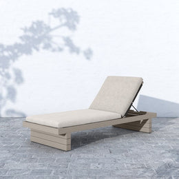 Leroy Outdoor Chaise-Grey/Stone Grey by Four Hands