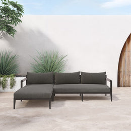 Sherwood Outdoor 2 Piece Sectional-Left Arm Facing Chaise, Charcoal