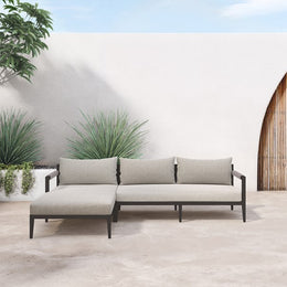 Sherwood Outdoor 2 Piece Sectional-Left Arm Facing Chaise, Stone Grey