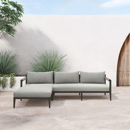 Sherwood Outdoor 2 Piece Sectional-Left Arm Facing Chaise, Faye Ash