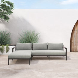 Sherwood Outdoor 2 Piece Sectional-Left Arm Facing Chaise, Faye Ash by Four Hands