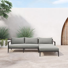 Sherwood Outdoor 2 Piece Sectional-Right Arm Facing Chaise, Faye Ash