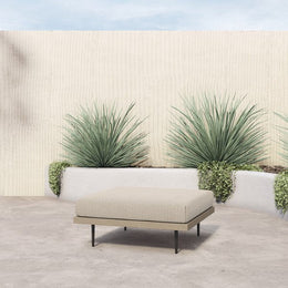 Yves Outdoor Ottoman-Brown/Faye Sand by Four Hands