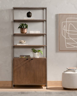 Trey Modular Wide Bookcase-Auburn Poplar