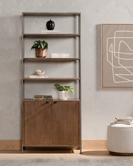 Trey Modular Wide Bookcase-Auburn Poplar by Four Hands