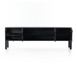 Isador Media Console-Black Wash Poplar