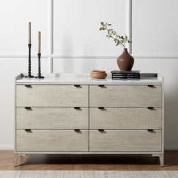 Viggo 6 Drawer Dresser-Vintage White Oak