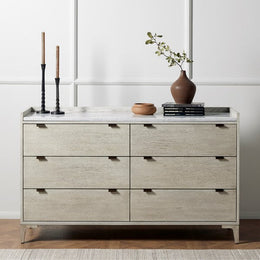 Viggo 6 Drawer Dresser-Vintage White Oak by Four Hands