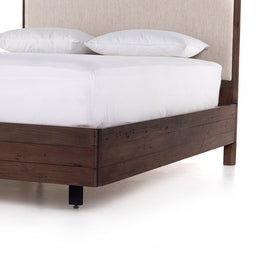 Lineo Upholstered Bed-Burnt Oak-Queen