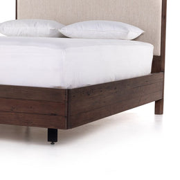 Lineo Upholstered Bed-Burnt Oak-Queen by Four Hands