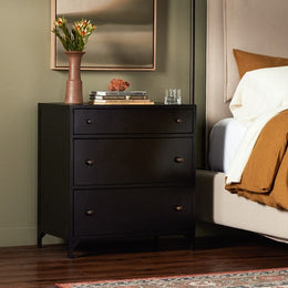 Belmont Large Storage Nightstand-Black by Four Hands