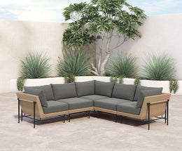 Cavan Outdoor 5 Piece Sectional-Faux Hyacinth by Four Hands