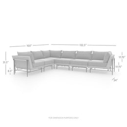 Cavan Outdoor 6 Piece Sectional-Faux Hyacinth