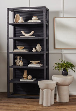 Lorne Bookshelf-Dark Reeded Totem