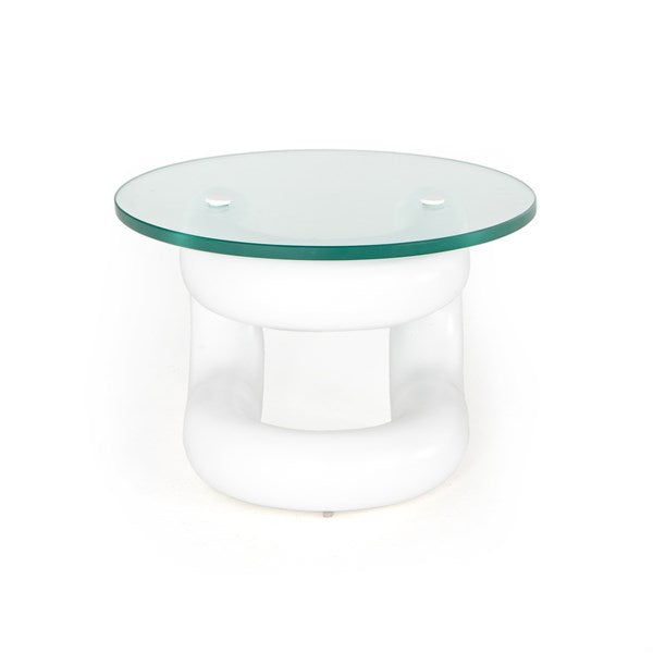 Abbie End Table-Matte White Aluminum by Four Hands