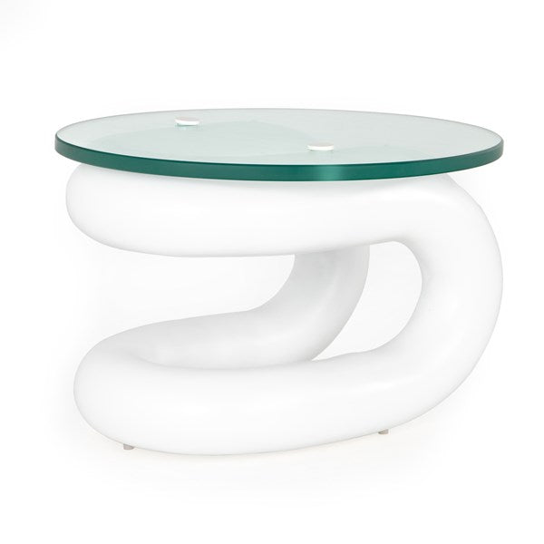 Abbie End Table-Matte White Aluminum by Four Hands