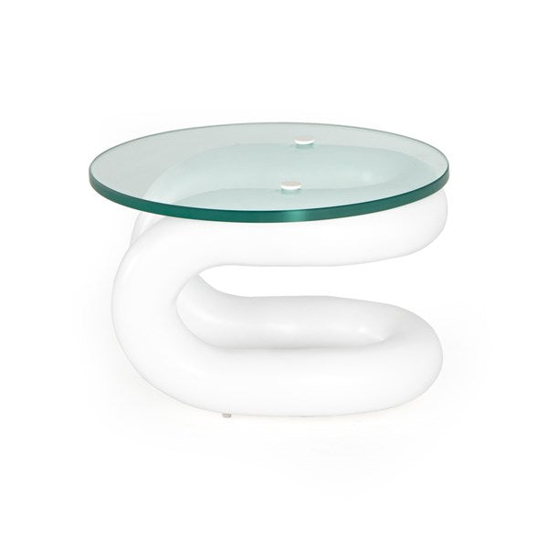 Abbie End Table-Matte White Aluminum by Four Hands