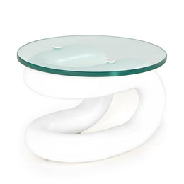 Abbie End Table-Matte White Aluminum