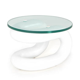 Abbie End Table-Matte White Aluminum by Four Hands