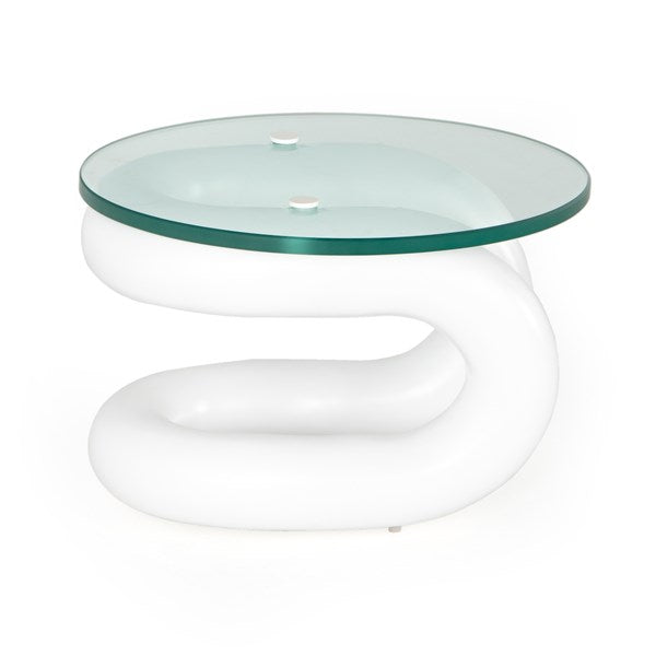 Abbie End Table-Matte White Aluminum by Four Hands