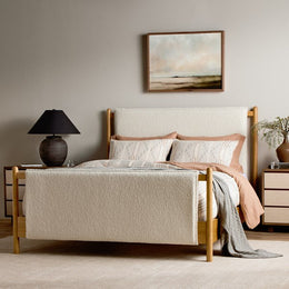 Bowen Bed-Sheepskin Natural-Queen by Four Hands