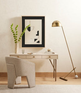 Becker Floor Lamp-Charcoal & White Marble by Four Hands