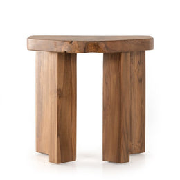 Haines Accent Stool-Aged Natural Teak