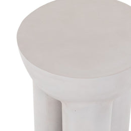 Sante End Table-Textured Matte White