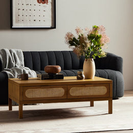 Allegra Coffee Table-Honey Oak Veneer by Four Hands