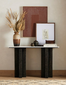 Terrell Console Table-Raw Black by Four Hands