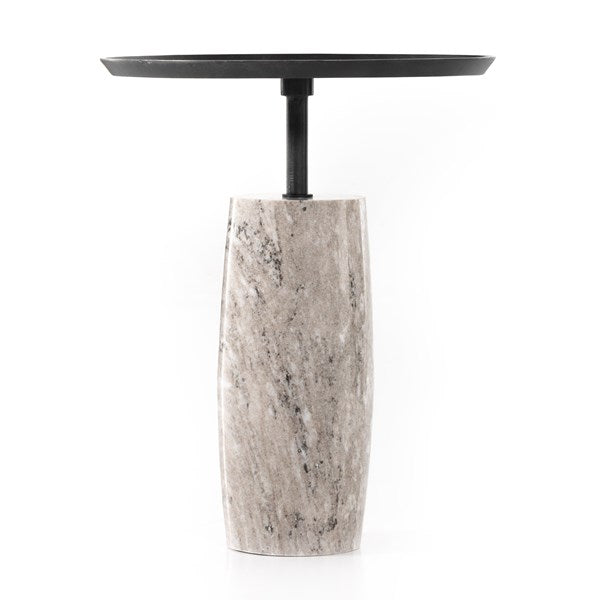 Cronos End Table-River Grey Marble