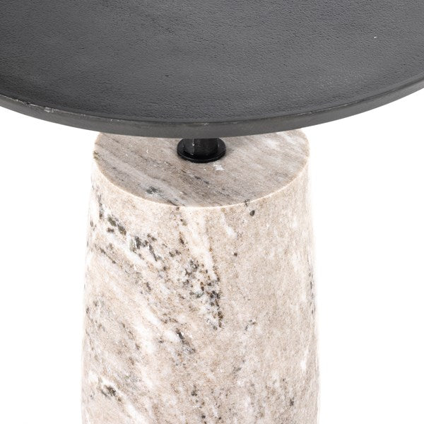 Cronos End Table-River Grey Marble