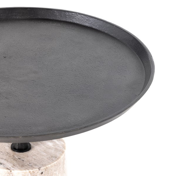 Cronos End Table-River Grey Marble