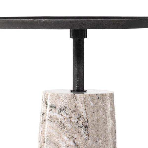 Cronos End Table-River Grey Marble