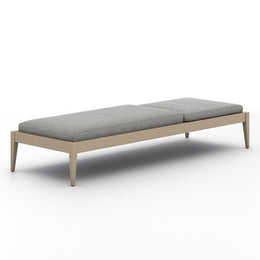 Sherwood Outdoor Chaise-Brown/Faye Ash by Four Hands