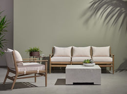 Rosen Outdoor Sofa-73"-Natural Eucalyptus