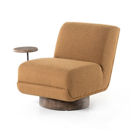 Bronwyn Swivel Chair with Side Table-Copenhagen Amber