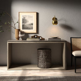 Faro Console Table-Dark Grey Concrete by Four Hands