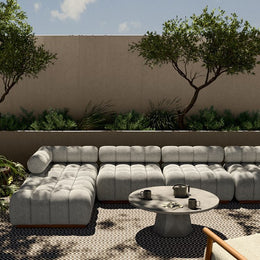 Roma Outdoor 4 Piece Sectional with Ottoman-Ash by Four Hands