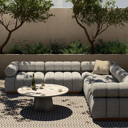 Roma Outdoor 5 Piece Sectional-Faye Ash by Four Hands