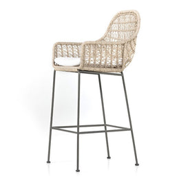 Bandera Outdoor Stool with Cushion-White-Bar by Four Hands