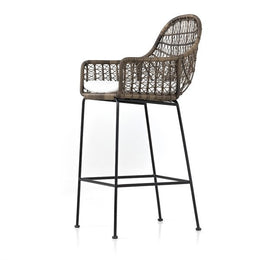 Bandera Outdoor Stool with Cushion-Grey-Bar by Four Hands