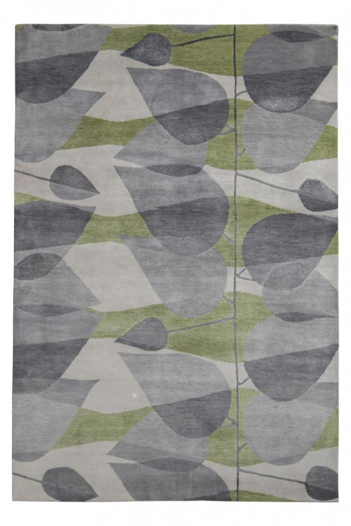 Rug & Kilim's Mid-Century Modern Rug In Gray And Green All Over Pattern