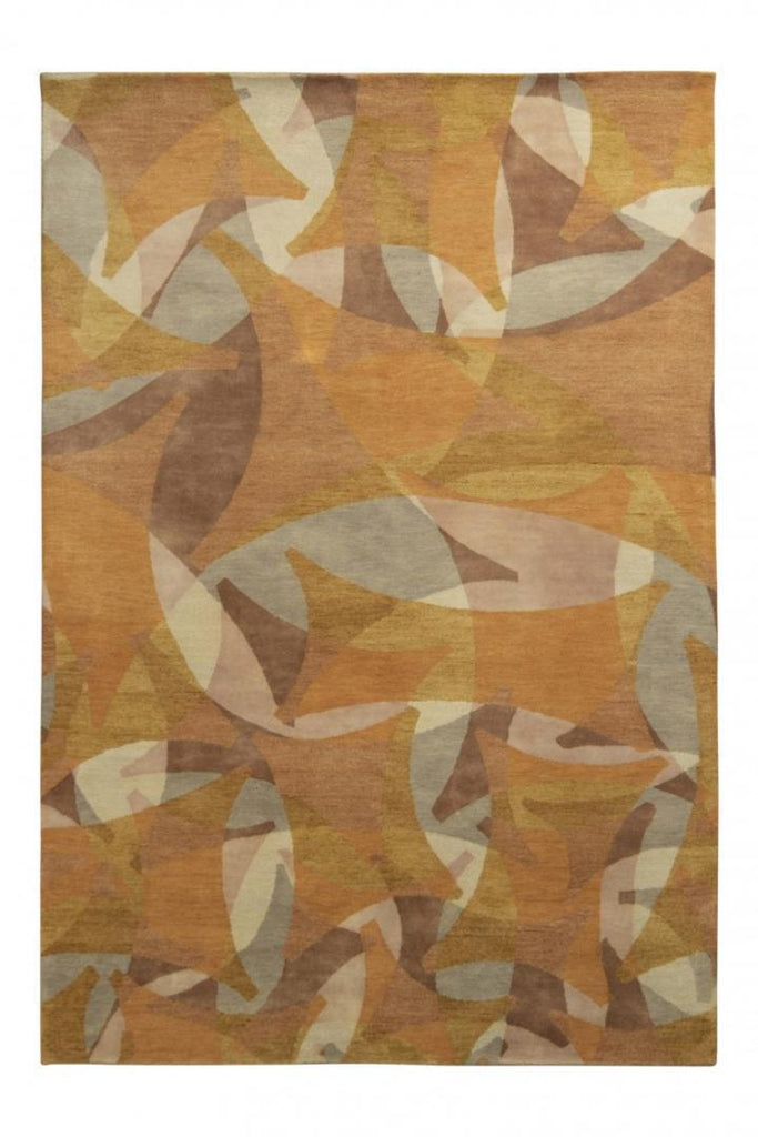 Rug & Kilim's Mid-Century Modern Rug In Orange-Gold And Brown All Over Pattern