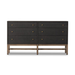 Fiona 6 Drawer Dresser - Black Raffia by Four Hands