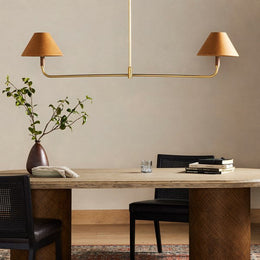 Cullen Linear Double Pendant - Natural Walnut by Four Hands