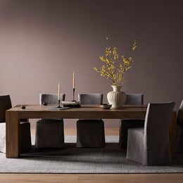 Abaso Dining Table - Rustic Wormwood Oak